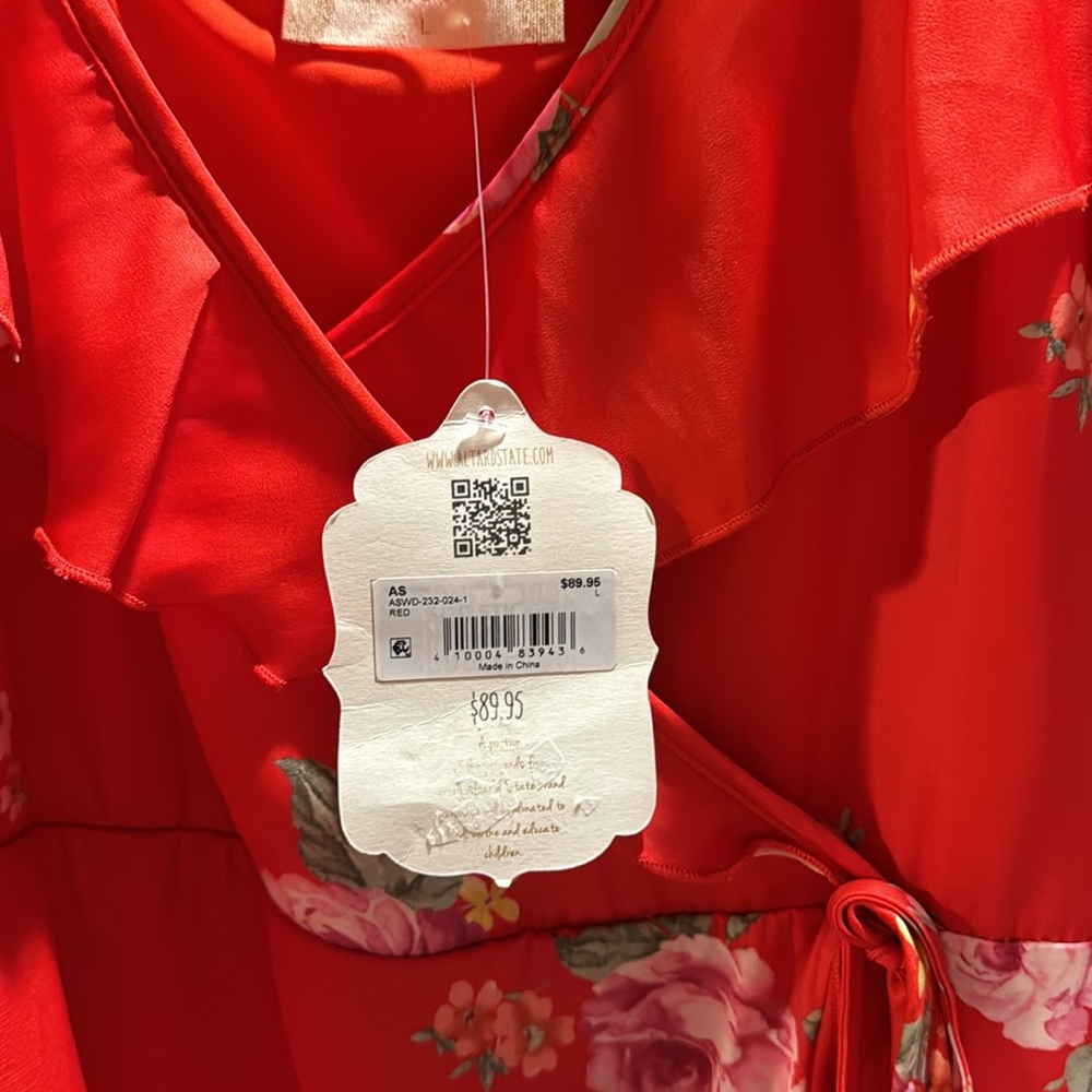 Altar'd State Red Floral High-Low Ruffle Dress - Picture 6 of 6
